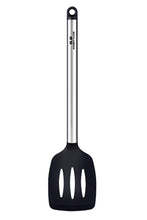 Charger l&#39;image dans la galerie, GA Homefavor Un Paquet de 6 Pièces Ustensiles de Cuisine en Acier Inoxydable Cuillères Louche Cuillère à Spaghetti Spatule percée Cuillères écumoires conçues en Silicone Noir