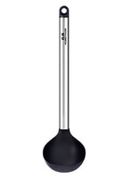 Charger l&#39;image dans la galerie, GA Homefavor Un Paquet de 6 Pièces Ustensiles de Cuisine en Acier Inoxydable Cuillères Louche Cuillère à Spaghetti Spatule percée Cuillères écumoires conçues en Silicone Noir