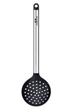 Charger l&#39;image dans la galerie, GA Homefavor Un Paquet de 6 Pièces Ustensiles de Cuisine en Acier Inoxydable Cuillères Louche Cuillère à Spaghetti Spatule percée Cuillères écumoires conçues en Silicone Noir