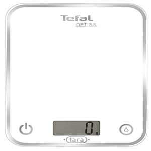 Tefal BC5000V1 Balance de Cuisine Électronique Optiss 5kg/1g Fonction Tare Conversion Liquide Ecran LCD Blanc