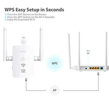 Charger l&#39;image dans la galerie, Victure Répéteur WiFi, Amplificateur Wifi, WiFi Booster, AP, 2,4 GHz, 300 Mbps, avec port Ethernet et interface d&#39;alimentation, WPS, facile à installation, Compatible avec tous les routeurs