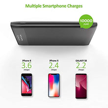 Charger l&#39;image dans la galerie, Omars Batterie Externe 10000mAh Ultra Slim 4 Ports, USB C 5V 3A, 2 x USB A 5V 2.4A, Micro USB d&#39;Entrée Chargeur Portable Power Bank Fine Légère Batterie de Secours pour iPhone iPad Samsung Sony Xperia