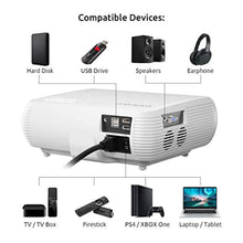 Charger l&#39;image dans la galerie, Vidéoprojecteur 6000 lux, Crenova Projecteur 1080P Full HD Supporté Portable projecteur, 50000 Heures Multimédia LED Projecteur,