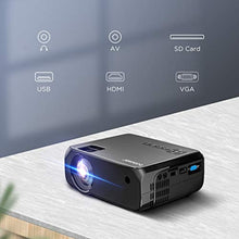 Charger l&#39;image dans la galerie, Vidéoprojecteur WiFi, Full HD 1080P Supporté 5000 Lux Wireless Screen Mirroring Projecteur, Native 720P Retroprojecteur HDMI Portable