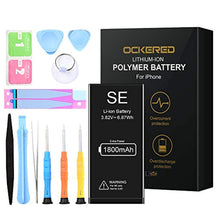 Charger l&#39;image dans la galerie, Ockered 1800mAh Batterie Interne pour iPhone Se de Remplacement, Grande capacité Rechargeable Batterie avec Complet kit d’Outils de réparation de l’adhésif Instructions