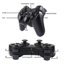 Charger l&#39;image dans la galerie, Manette PS3, Sefitopher Manette sans fil pour Playstation 3 Bluetooth Manette avec Double Vibration Six Axes Télécommande, Câble de Recharge