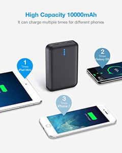 Batterie Externe 10000mAh, Luvfun Power Bank Chargeur Portable 2 Ports USB Portable Chargeur de Batterie pour Tous Les Smartphones- Noir