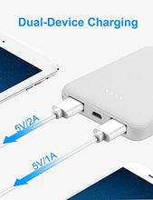 Charger l&#39;image dans la galerie, BOTKK Batterie Externe 5000mah,Power Bank 5000mah,Batterie Portable,2 x USB A 5V 2.4A, Micro USB Légère Batterie de Secours pour téléphones Mobiles - Blanc