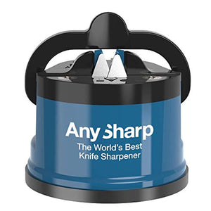 AnySharp Aiguiseur de Couteaux avec Ventouse Bleu