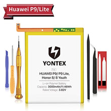 Charger l&#39;image dans la galerie, YONTEX Batterie Compatible avec Huawei P20 Lite P9 Lite HB366481ECW 3000mAh Batterie Interne pour Huawei P10 Lite Honor 8 Youth Batterie de Remplacement avec Kit d’Outils de Réparation