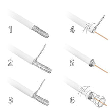 Charger l&#39;image dans la galerie, HB-Câble coaxial numérique DVB-S2/S DVB-C/DVB-T (HQ-135 130 DB Pro Quadruple Blindage BK F 10 Connecteurs plaqués Or)