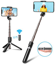 Charger l&#39;image dans la galerie, Bovon Perche Selfie Bluetooth, 3 en 1 Mini Trépied Smartphone Extensible Selfie Stick Monopode en Aluminium avec Télécommande