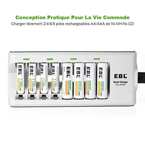 Chargeur de Piles - EBL - blanc -