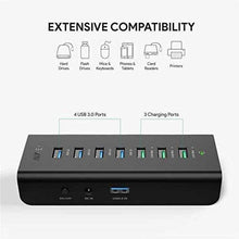 Charger l&#39;image dans la galerie, AUKEY Multiprise USB 3.0 7 Ports ( 4 USB 3.0 + 3 Charge 2,4A ) Super rapide avec Adaptateur alimentation 36W compatible Windows XP / Vista / 7 / 8 / 10 , Mac