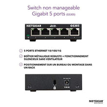 Charger l&#39;image dans la galerie, NETGEAR GS305-300PES Switch Ethernet Métal 5 ports Gigabit (10/100/1000) pour une Connectivité Simple et Abordable pour les Petites Entreprises et les Bureaux à Domicile