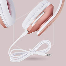 Charger l&#39;image dans la galerie, PowerLocus Casque Bluetooth sans Fil, Casque Audio stéréo Pliable sans Fil et Filaire avec Micro intégré, Micro SD/TF, FM pour iPhone/Wiko/Samsung/iPad/PC (Or Rose)