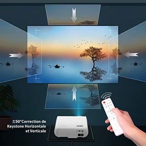 Vidéoprojecteur, YABER 6500 Lumens Video Projecteur Full HD 1080P (1920 x 1080) Retroprojecteur avec Réglage Trapézoïdal 4D, Soutien 4K, Projecteur LED Compatible VGA HDMI AV USB pour Home Cinéma