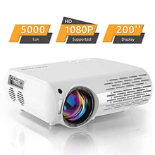 Charger l&#39;image dans la galerie, Vidéoprojecteur 6000 lux, Crenova Projecteur 1080P Full HD Supporté Portable projecteur, 50000 Heures Multimédia LED Projecteur,