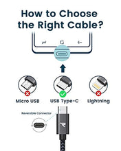 Charger l&#39;image dans la galerie, Rampow Câble USB Type C à USB 3.0 - Câble USB C Charge/Synchro Ultime Rapide Nylon Tressé Gris Sidéral