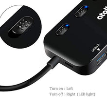 Charger l&#39;image dans la galerie, Atolla Hub USB 3.0 Multiprise, Multi 4 Ports USB Multiple Ultra Fin avec Voyants de Commutateurs d&#39;alimentation Individuels