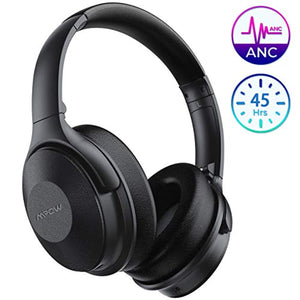 Mpow H17 Casque Bluetooth à Réduction de Bruit,[Jusqu'à 45 Heures] Pliable Casque Bluetooth avec Micro Intégré Anti Bruit CVC 6.0 Charge Rapide avec Étui Portable pour Cours en Ligne/Téléphone/PC