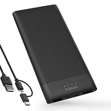 Charger l&#39;image dans la galerie, Omars Batterie Externe 10000mAh Ultra Slim 4 Ports, USB C 5V 3A, 2 x USB A 5V 2.4A, Micro USB d&#39;Entrée Chargeur Portable Power Bank Fine Légère Batterie de Secours pour iPhone iPad Samsung Sony Xperia