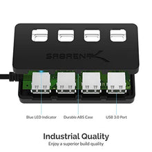 Charger l&#39;image dans la galerie, Sabrent 4-Port USB 3.0 Hub avec des commutateurs et des voyants d&#39;alimentation individuels (HB-UM43)