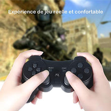 Charger l&#39;image dans la galerie, Manette PS3, Sefitopher Manette sans fil pour Playstation 3 Bluetooth Manette avec Double Vibration Six Axes Télécommande, Câble de Recharge