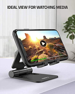 Nulaxy Support Téléphone Bureau, Portable Support Smartphone de Table, Noir Support Téléphone Dock, Ajustable Universel Aluminium Support Téléphone Bureau