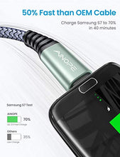 Charger l&#39;image dans la galerie, Câble Micro USB AINOPE [Lot de 2, 2M] Câble Chargeur Micro USB Samsung Nylon Câble Samsung s7, Câble de Charge Rapide pour Samsung S7 / S6 / J7 / Note 5, Huawei, Wiko, Nexus, Motorola.