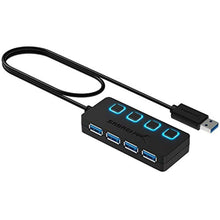 Charger l&#39;image dans la galerie, Sabrent 4-Port USB 3.0 Hub avec des commutateurs et des voyants d&#39;alimentation individuels (HB-UM43)