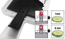 Charger l&#39;image dans la galerie, Fackelmann 45331 Mandoline réglable, mandoline manuelle, mandoline, tranche légumes, mandoline pour légumes, Acier Inoxydable, Plastique, Blanc, Noir, 32 x 12 x 1,5 cm
