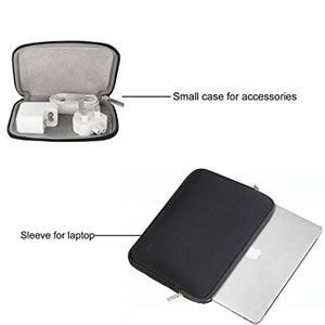 MOSISO Housse Compatible avec 13-13,3 Pouces MacBook Pro, MacBook Air, Notebook Computer, Laptop Sleeve Néoprène Hydrofuge Sac avec Petite Pochette, Noir