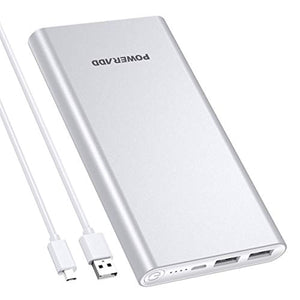 Batterie externe - POWERADD Pilot 2GS - 10000 mAh - 2 ports USB - Aluminium - charge rapide - Argent