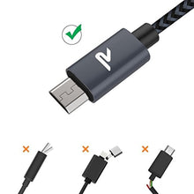 Charger l&#39;image dans la galerie, RAMPOW Câble Micro USB 2m Charge Rapide 2.4A -Câble USB en Nylon Tressé pour Samsung, Huawei, LG, Sony, HTC, Nexus, Xiaomi Redmi Note 5 6 Pro, Wiko Lenny Jerry 2 3, etc - Gris Foncé