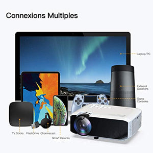 Vidéoprojecteur APEMAN Supporté 1080P FHD, 3800 Lumens Mini Portable Projecteur avec Mallette de Transport, LED Home Cinéma Rétroprojecteur, HDMI