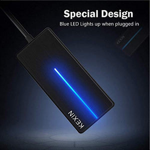 KEXIN Data HUB USB 3.0 5 en 1 Adaptateur Multi USB Ultra Mince avec 3 Ports USB 3.0 et Lecteur de Carte SD/TF Transfert de Données à 5Gb/s Cadeau pour PC, Tablette, Windows, Mac Os, Linux (Noir)