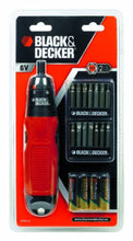 Charger l&#39;image dans la galerie, BLACK+DECKER - Tournevis Electrique A7073-XJ - 6V, 650 tr/min, Orange - 14 Embouts de Vissage, 4 Piles Alcaline AA