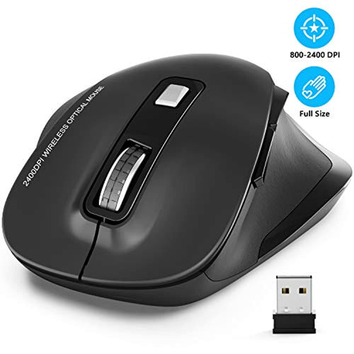 Souris sans fil Optique pour Ordinateur Portable Optique USB 2,4 G USB Noire