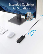 Charger l&#39;image dans la galerie, Anker Data Hub 4 Ports USB 3.0 Ultra Fin avec câble étendu de 60 cm - Hub USB 3.0 pour Macbook, Mac Pro / mini, iMac, Surface Pro, XPS, Notebook PC, clés USB, disques durs externes, etc.