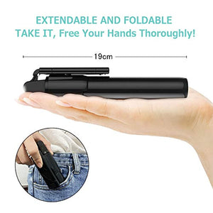 SYOSIN Perche Selfie Trépied Extensible avec Télécommande, 3 en 1 Bluetooth Selfie Stick Monopode et Support Téléphone pour Smartphones Jusqu'à 3,5-6 Pouces