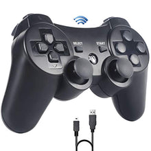 Charger l&#39;image dans la galerie, Manette PS3, Sefitopher Manette sans fil pour Playstation 3 Bluetooth Manette avec Double Vibration Six Axes Télécommande, Câble de Recharge