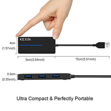 Charger l&#39;image dans la galerie, KEXIN Data HUB USB 3.0 5 en 1 Adaptateur Multi USB Ultra Mince avec 3 Ports USB 3.0 et Lecteur de Carte SD/TF Transfert de Données à 5Gb/s Cadeau pour PC, Tablette, Windows, Mac Os, Linux (Noir)