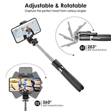 Charger l&#39;image dans la galerie, ELEGIANT Perche Selfie, Selfie Stick Bluetooth Trépied Bluetooth Bâton de Selfie Monopode Réglable Télescopique 4 en 1 Extensible 360°