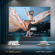 Charger l&#39;image dans la galerie, Vidéoprojecteur, YABER 6800 Lumens Video Projecteur Full HD 1080P (1920 x 1080) Retroprojecteur avec Correction Trapézoïdale 4D, Soutien 4K