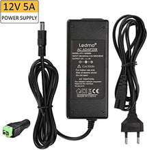 Charger l&#39;image dans la galerie, LEDMO Alimentation adaptateur,Transformateurs 12V 5A,Transformateurs Bande 60W Chargeur pour PC Portable, LED Ruban, LCD TFT Monitors, DVD, TVs etc.