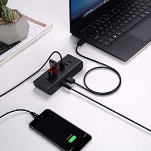 AUKEY Multiprise USB 3.0 7 Ports ( 4 USB 3.0 + 3 Charge 2,4A ) Super rapide avec Adaptateur alimentation 36W compatible Windows XP / Vista / 7 / 8 / 10 , Mac