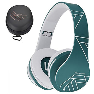 PowerLocus Casque Bluetooth sans Fil, Casque Audio stéréo Pliable sans Fil et Filaire avec Micro intégré, Micro SD/TF, FM pour iPhone/Wiko/Samsung/iPad/PC (Bleu)