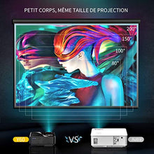 Charger l&#39;image dans la galerie, Vidéoprojecteur, YABER Mini Projecteur Portable 5000 Lumens Résolution Native 1280*720p, Retroprojecteur avec Haut-parleurs Stéréo HiFi, Couvercle en Métal, Supporte HDMI / USB / VGA / AV( Noir )