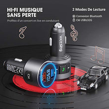 Charger l&#39;image dans la galerie, VicTsing Transmetteur FM Bluetooth, Adaptateur Radio QC3.0 Dual USB Ports Chargeur Voiture, Kit Voiture Émetteur FM Sans Fil,